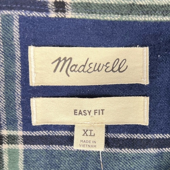 Madewell Flannel Mens XL Plaid Work Shirt Heavyweight Easy Fit Farmer Outdoors - Picture 4 of 11